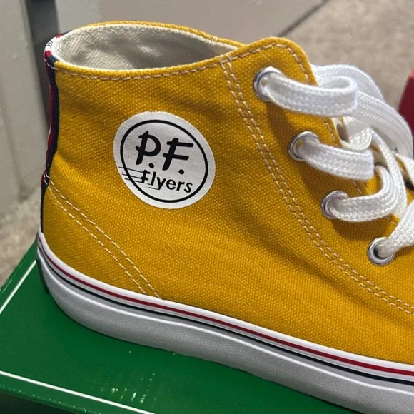 P.F. Flyers Kids High-Top Sneakers - Mustard Yellow - Picture 3 of 6
